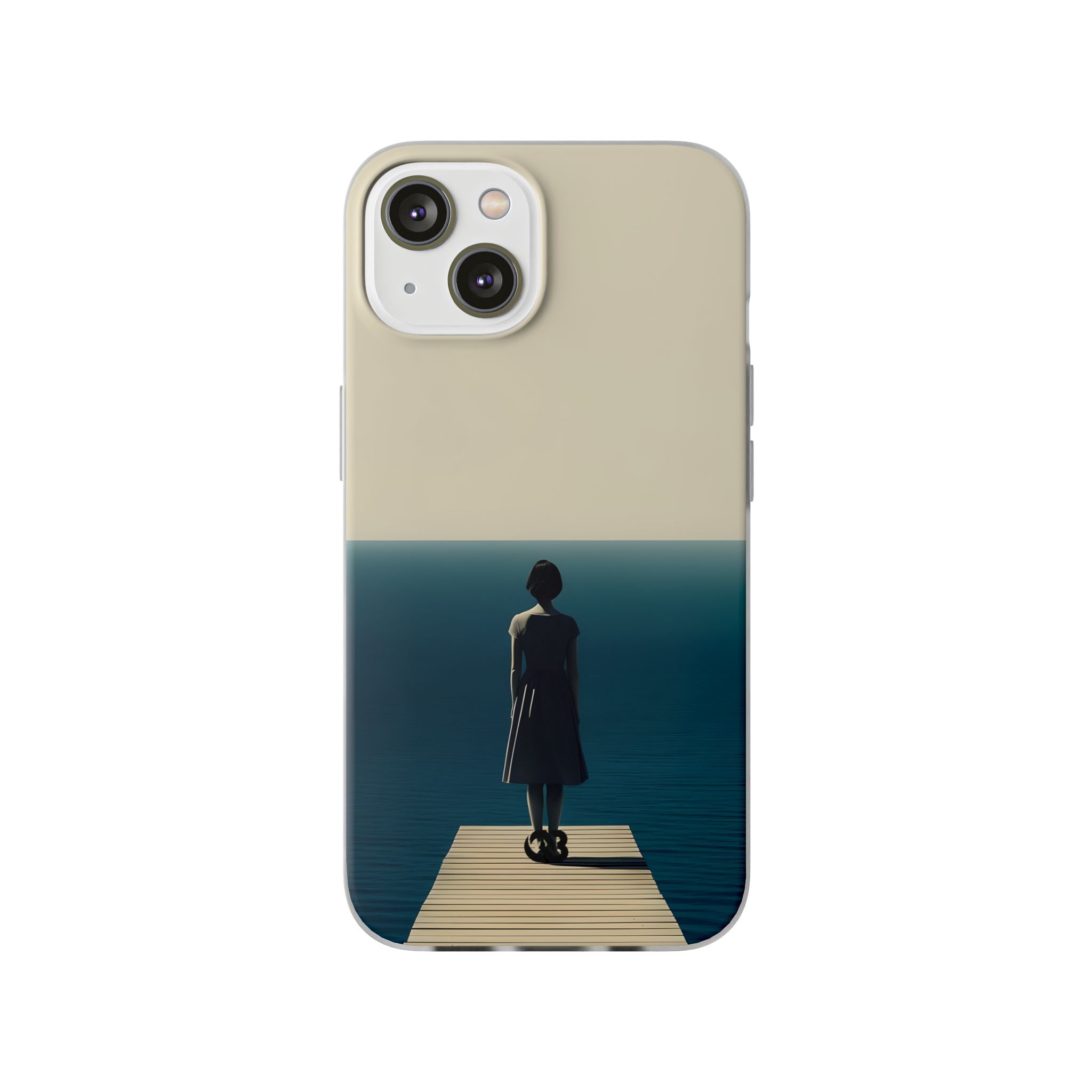 Solitary Blue Horizon · Soft Phone Case for iPhone