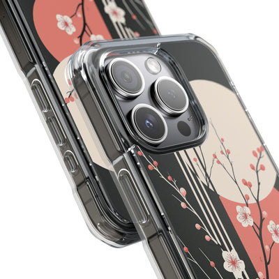 Black Impact MagSafe Phone Case for iPhone - Kyoto Midnight Blossom
