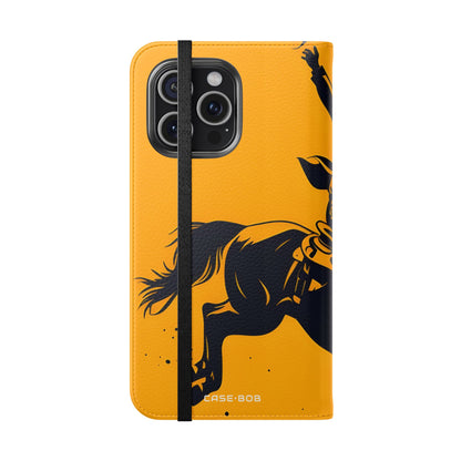Bucking Cowboy Shadow - iPhone 15 Pro Max Case - Wallet