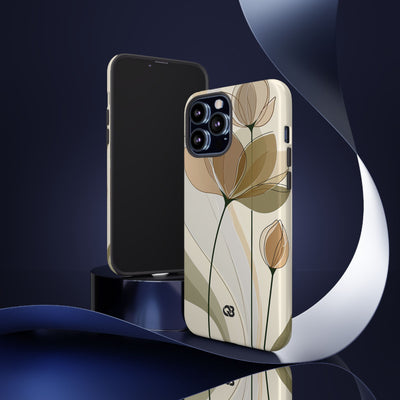 Translucent Petal Contour · Tough Phone Case for iPhone · Beige