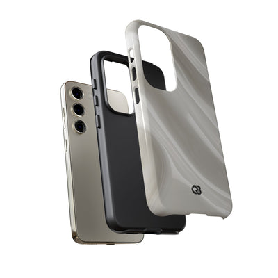 White Tough Phone Case for Samsung - Polished Ivory Wave