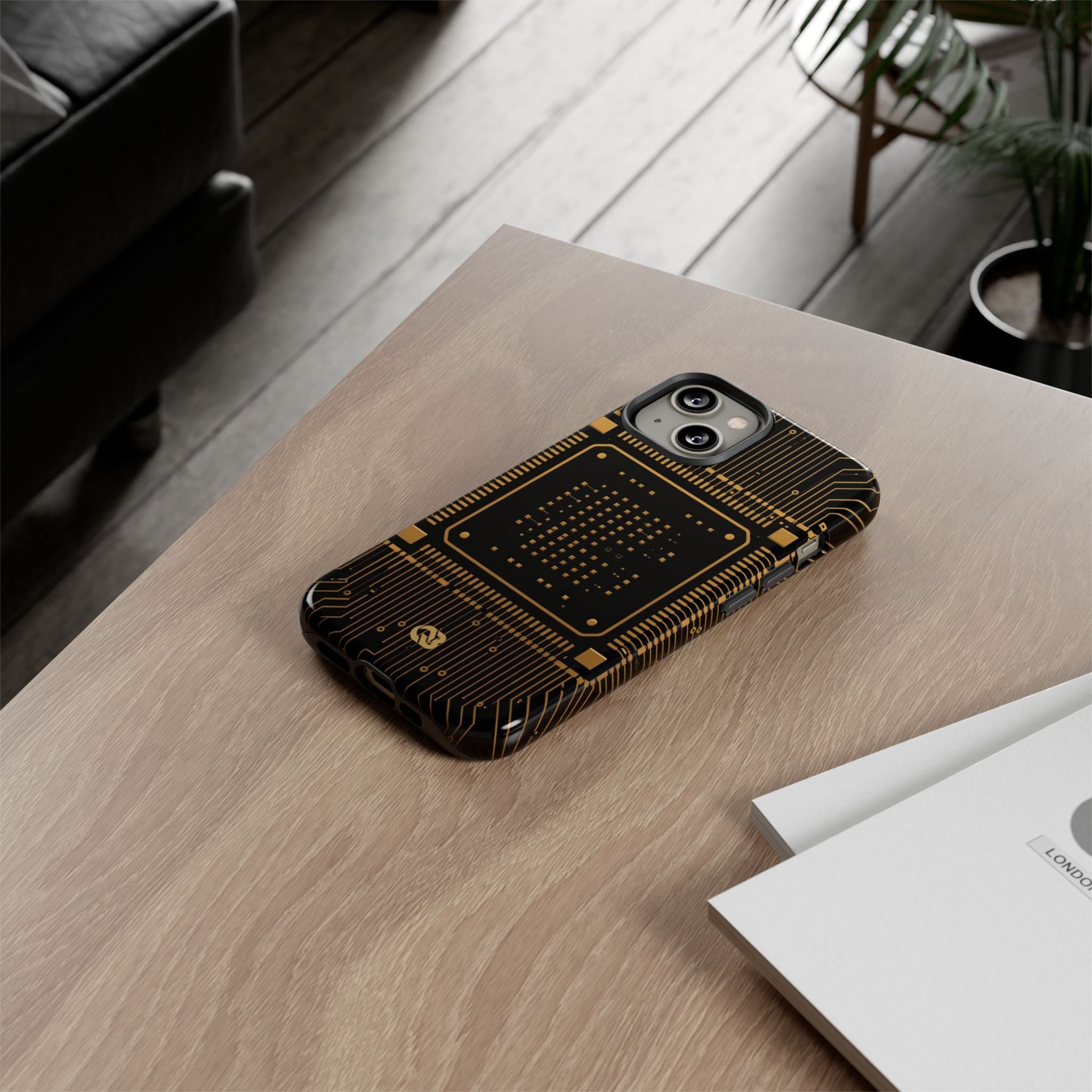 Gold Tough Phone Case for iPhone - Cyber Gold Processor