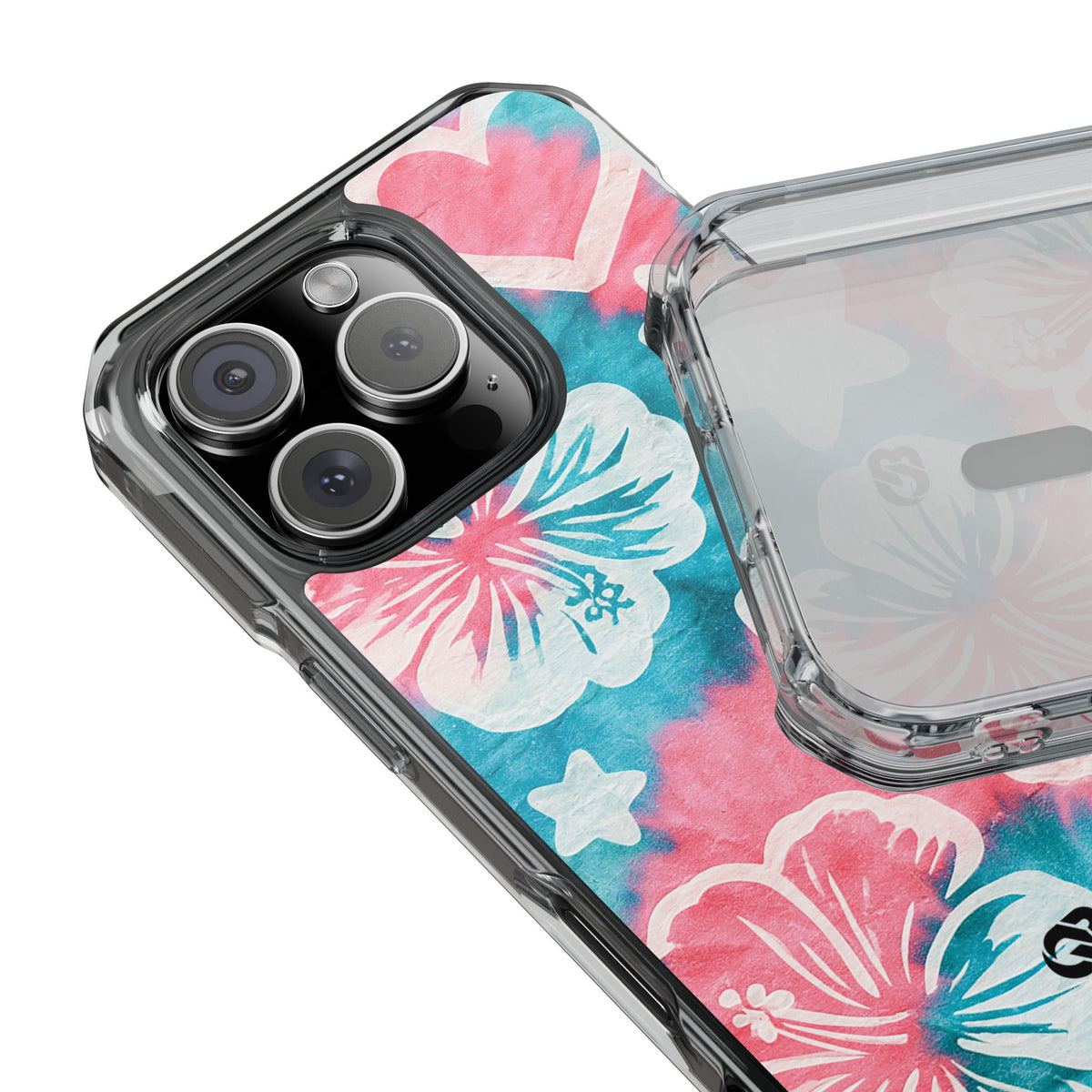Tropical Hibiscus Bloom · Clear Impact Magnetic Phone Case for iPhone · Teal