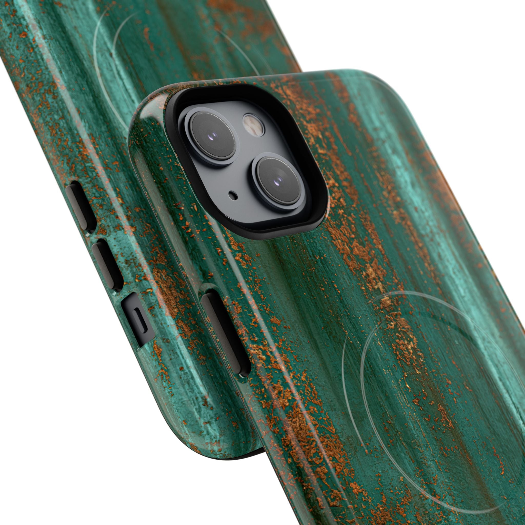 Teal Tough 2.0 Magsafe Phone Case for iPhone - Verdigris Copper Siding