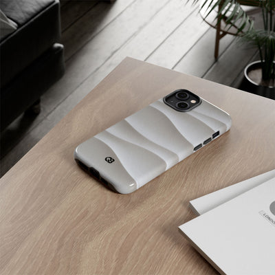 White Tough Phone Case for iPhone - Arctic Flow Ridges