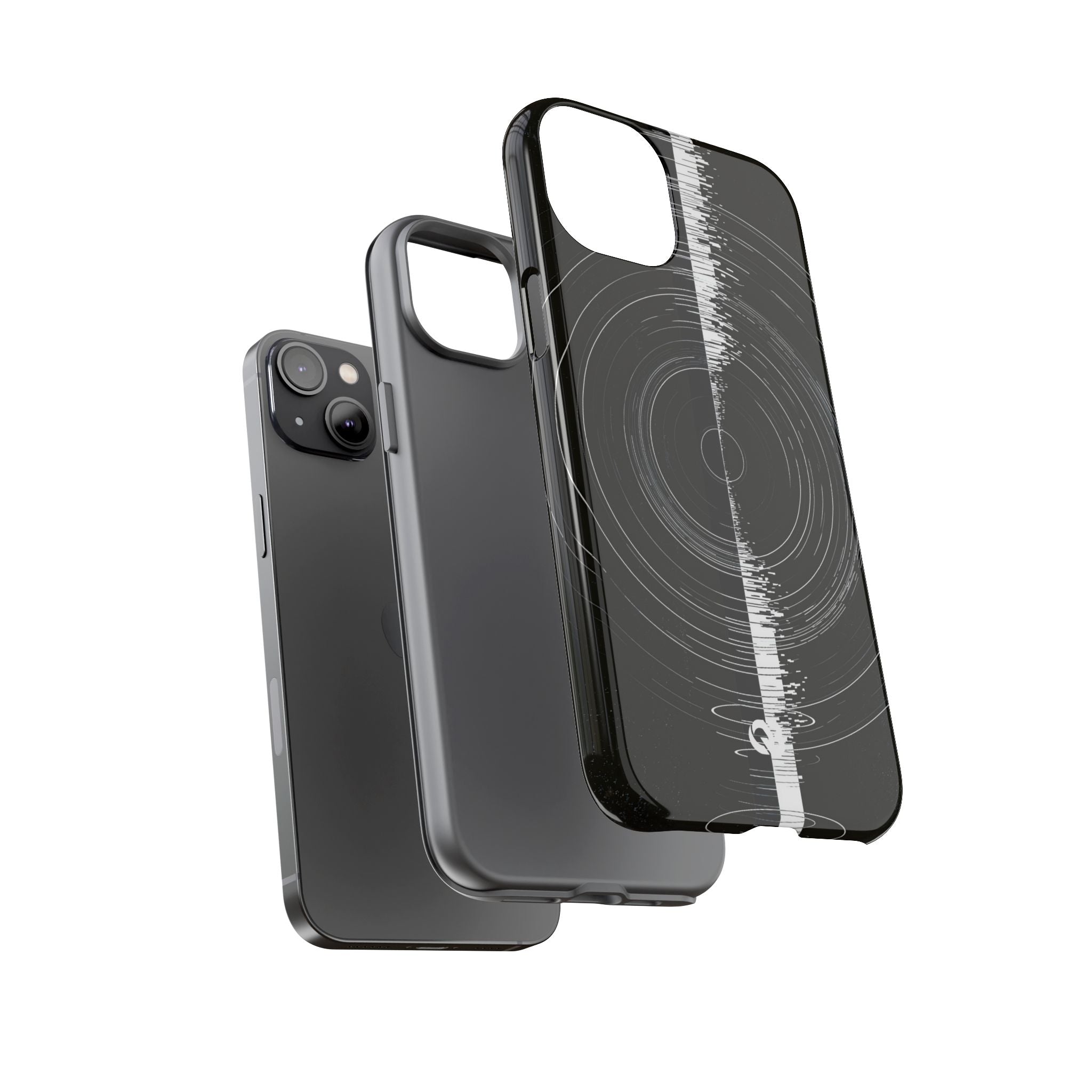 Black Tough Phone Case for iPhone - Obsidian Orbital Signal