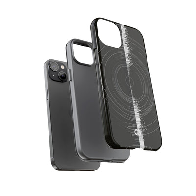 Black Tough Phone Case for iPhone - Obsidian Orbital Signal