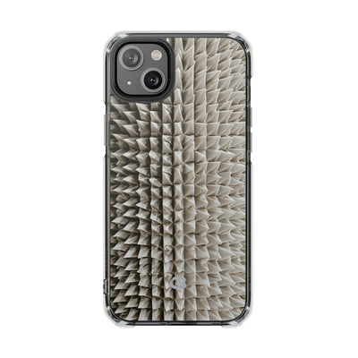 Beige Impact MagSafe Phone Case for iPhone - Bone Spiked Grid
