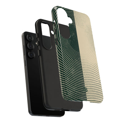 Green Tough Phone Case for Samsung - Evergreen Split Grain