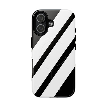 Diagonal Bands Noir iPhone 17 Case - Tough+ - CASE•BOB