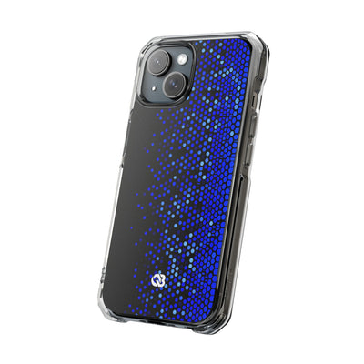 Cobalt Hex Dispersion · Clear Impact Magnetic Phone Case for iPhone · Blue