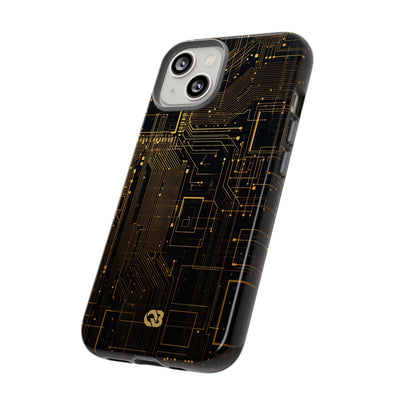 Gold Tough Phone Case for iPhone - Amber Core Mainframe
