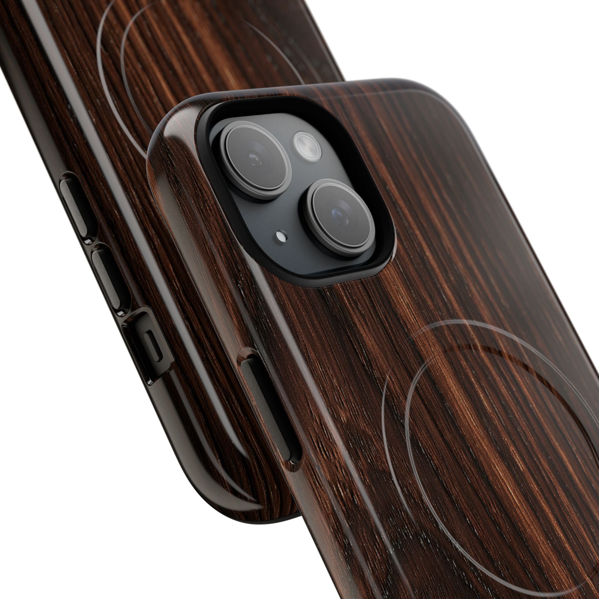 Brown Tough 2.0 Magsafe Phone Case for iPhone - Burnished Mahogany Grain