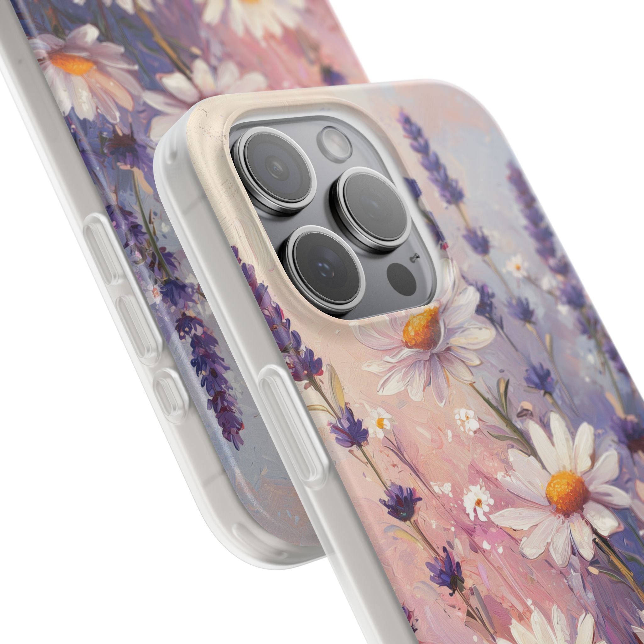 Daisy Laventeli Kukkia iPhone 15 Pro Max - Soft -pehmusteline
