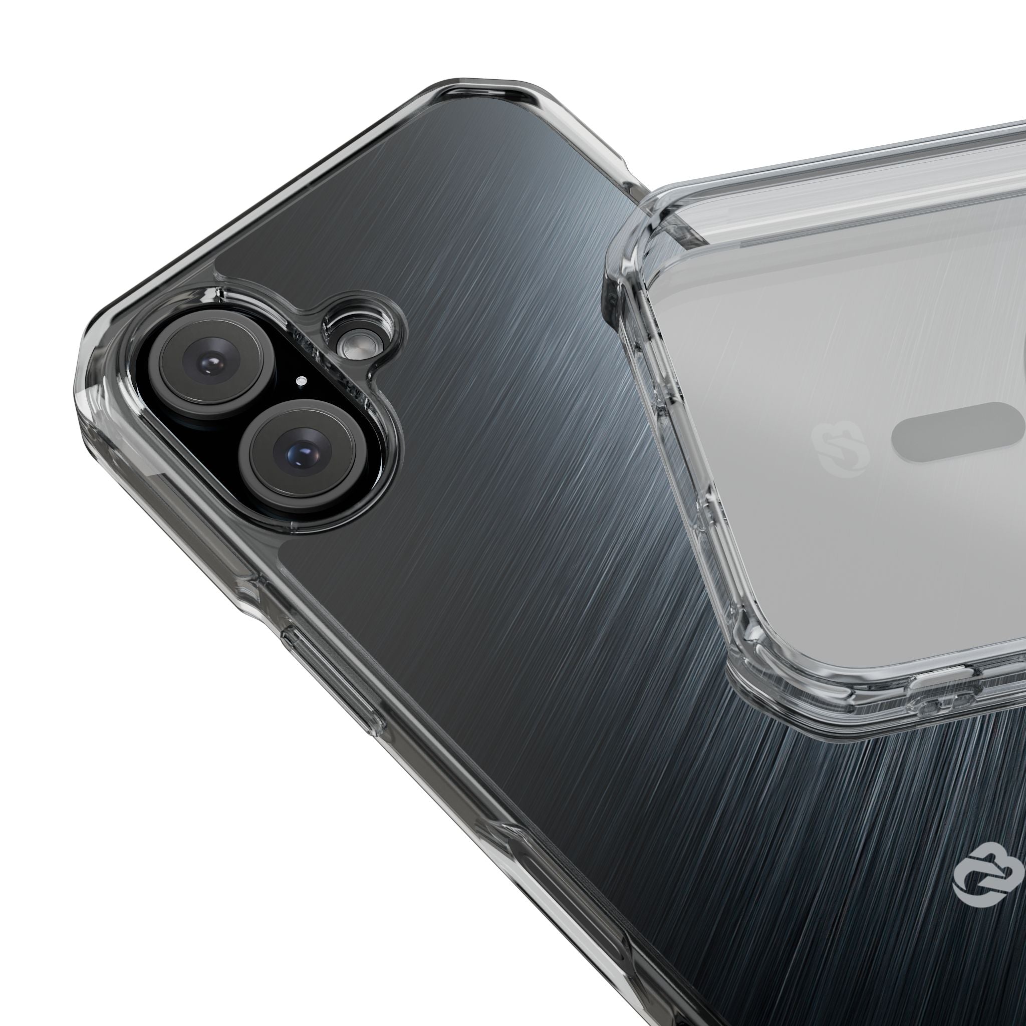 Grey Impact MagSafe Phone Case for iPhone - Charcoal Brushed Steel