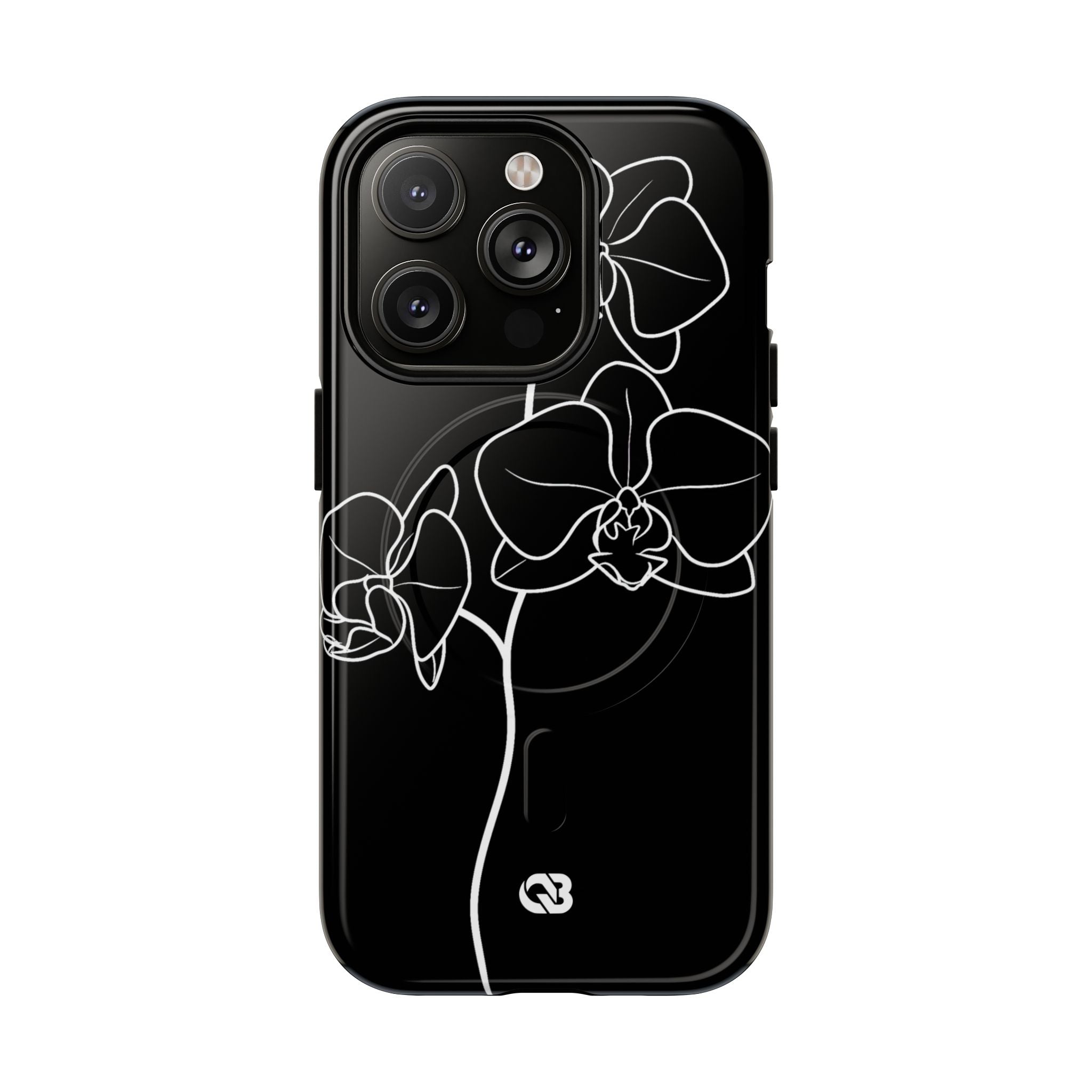Black Tough 2.0 Magsafe Phone Case for iPhone - Noir Alabaster Orchid