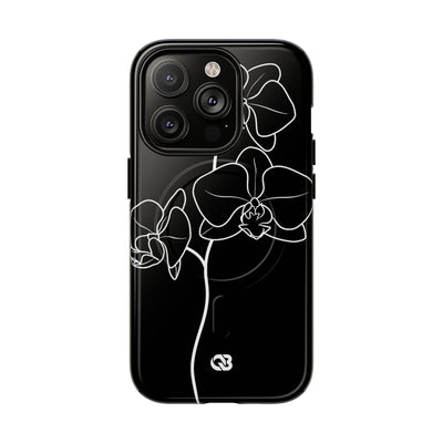 Black Tough 2.0 Magsafe Phone Case for iPhone - Noir Alabaster Orchid