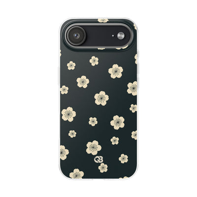 Teal Lite Phone Case for iPhone - Obsidian Cream Petals