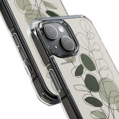 Green Impact MagSafe Phone Case for iPhone - Muted Eucalyptus Sketch