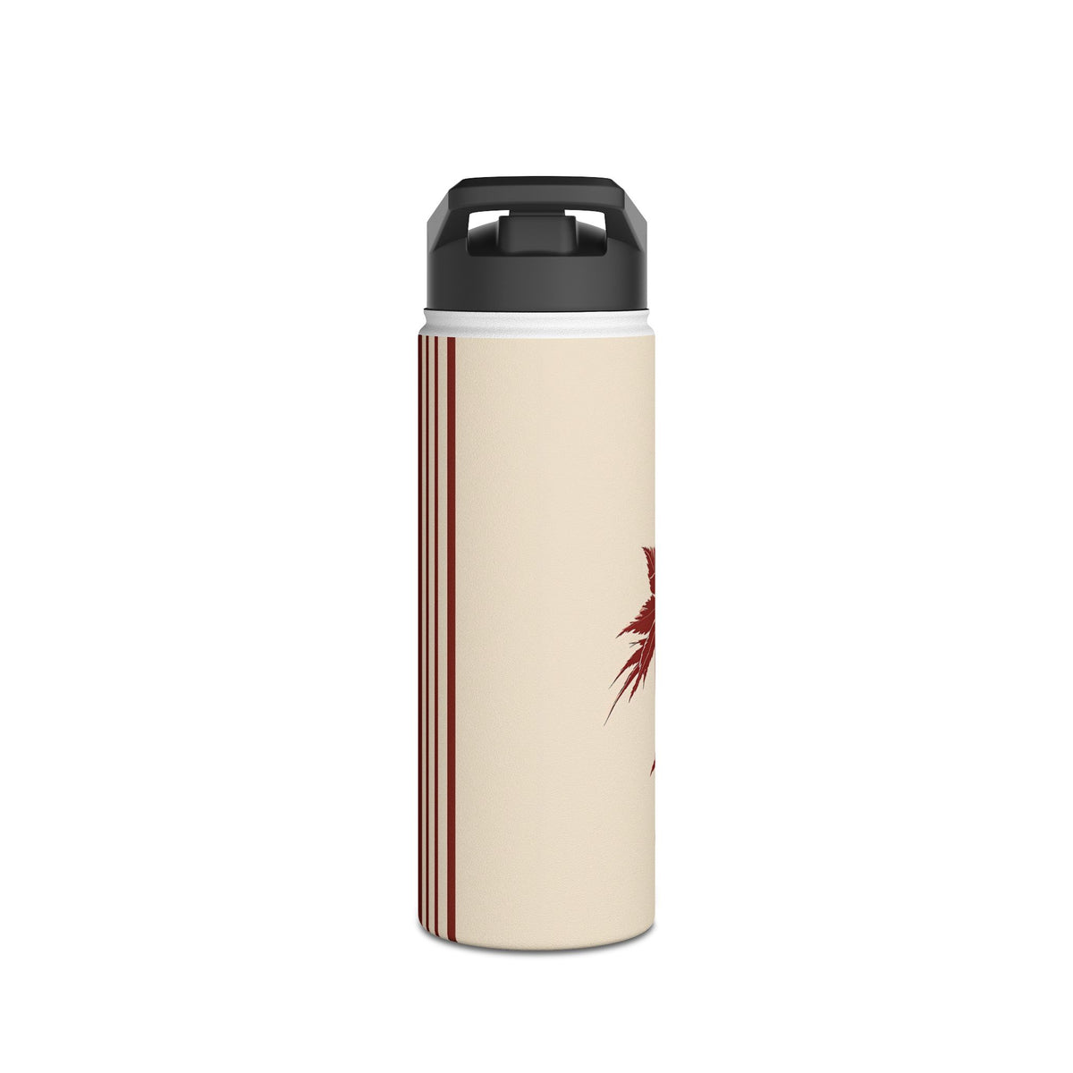 Crimson Maple Branch · Insulated Water Bottle · Beige