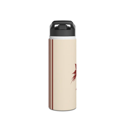 Crimson Maple Branch · Insulated Water Bottle · Beige