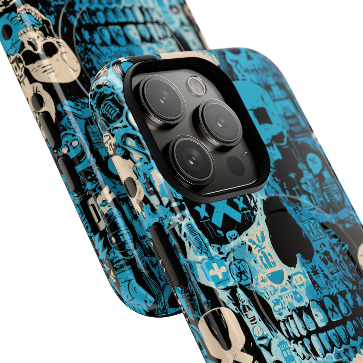 Electric Skull Graffiti · Tough 2.0 Magnetic Phone Case for iPhone · Blue