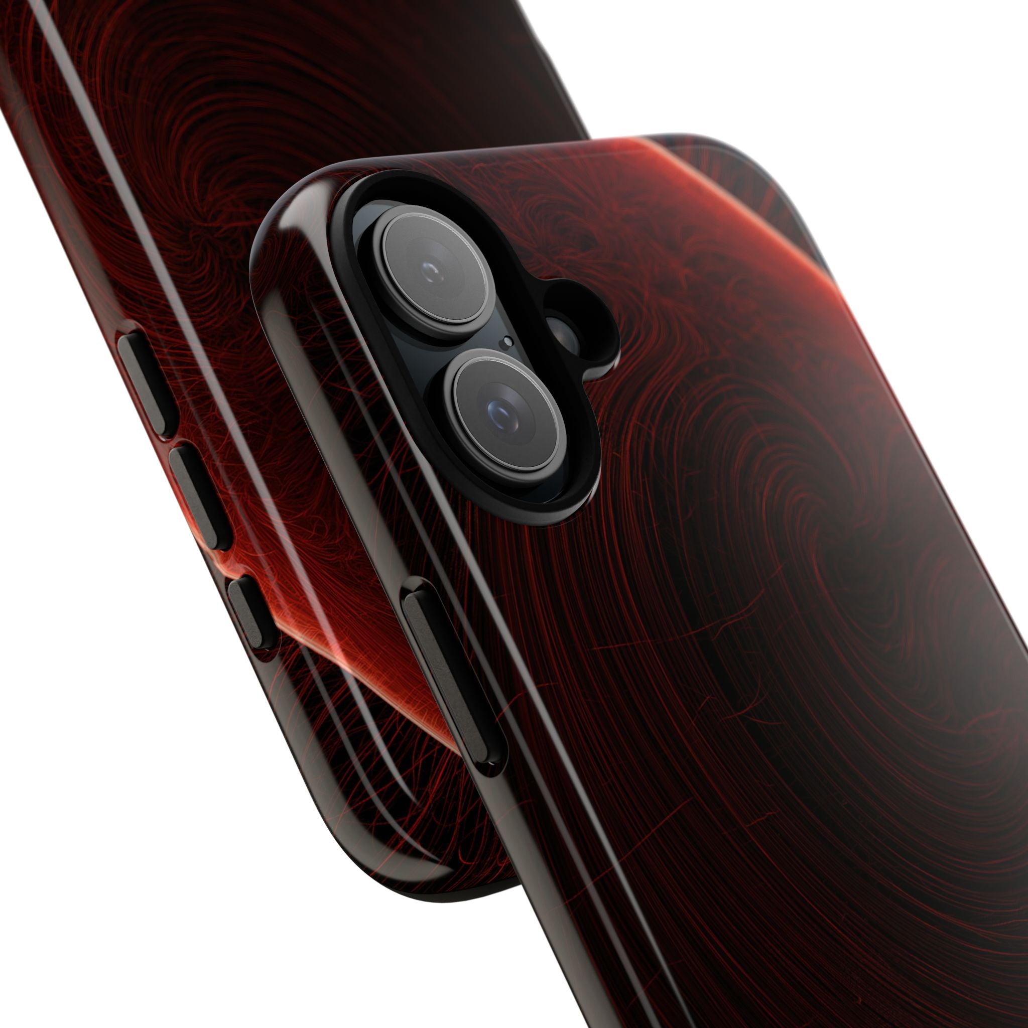 Red Tough Phone Case for iPhone - Crimson Flare Flux