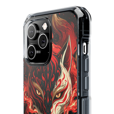 Crimson Kitsune Spirit · Clear Impact Magnetic Phone Case for iPhone · Red
