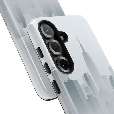 Grey Tough Phone Case for Samsung - Steel Mist Skyline