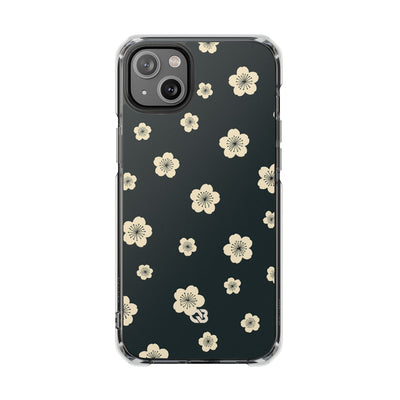 Teal Impact MagSafe Phone Case for iPhone - Obsidian Cream Petals