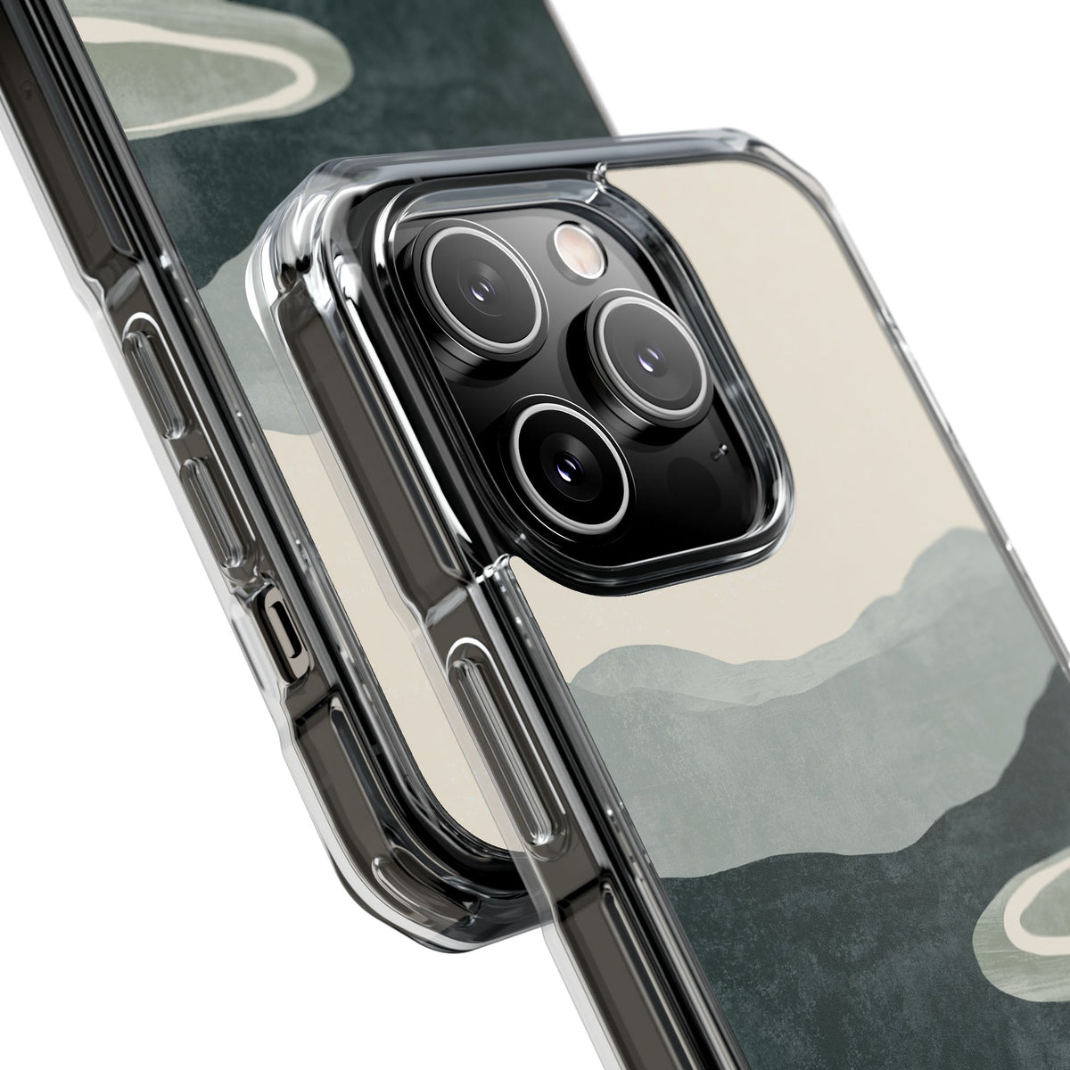 Muted Valley Vista · Clear Impact Magnetic Phone Case for iPhone ·  Green
