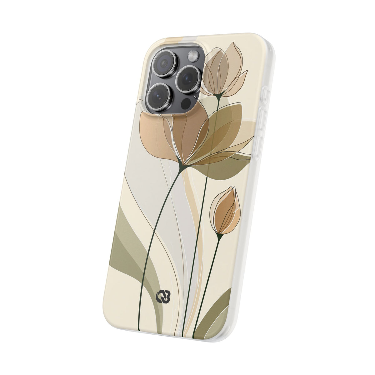 Translucent Petal Contour · Lite Phone Case for iPhone ·  Beige
