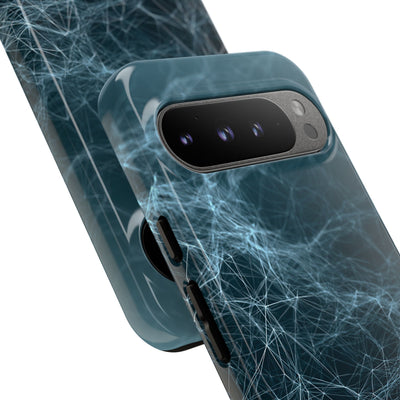 Teal Tough Phone Case for Google Pixel - Arctic Neural Mesh