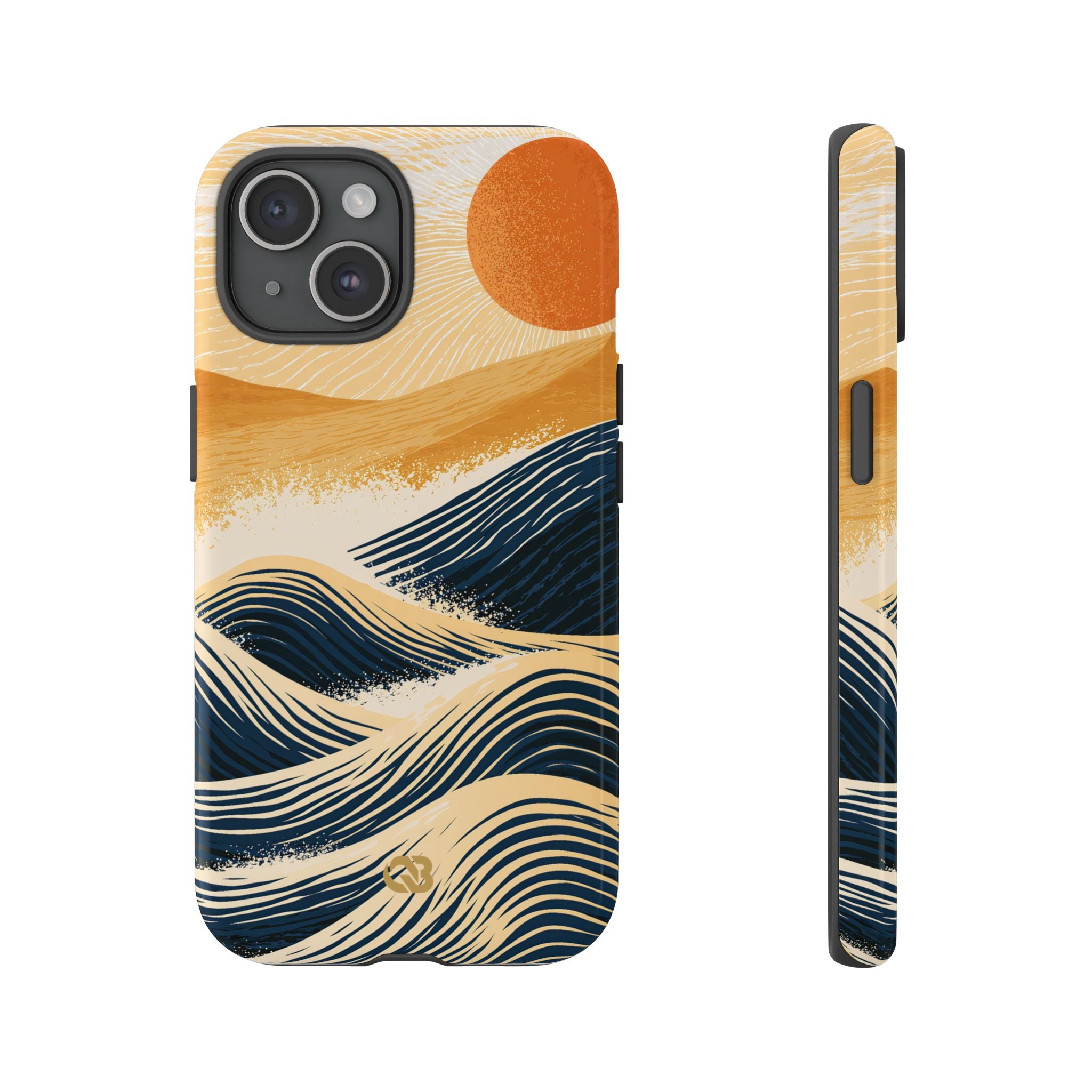Blue Tough Phone Case for iPhone - Kyoto Cresting Tide