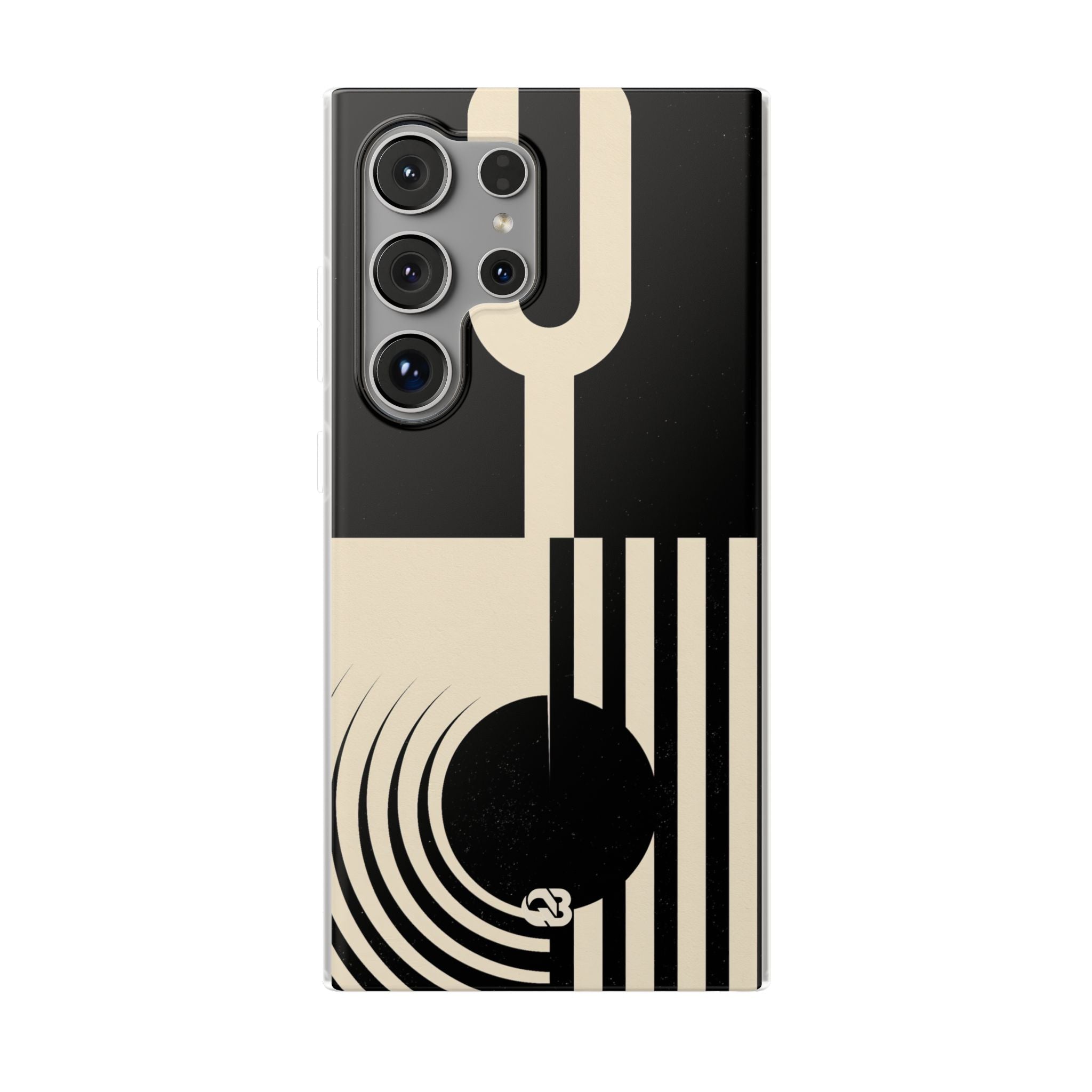 Black Lite Phone Case for Samsung - Ivory Signal Grid