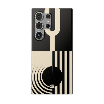 Black Lite Phone Case for Samsung - Ivory Signal Grid