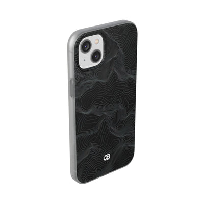 Black Lite Phone Case for iPhone - Obsidian Topo Wireframe