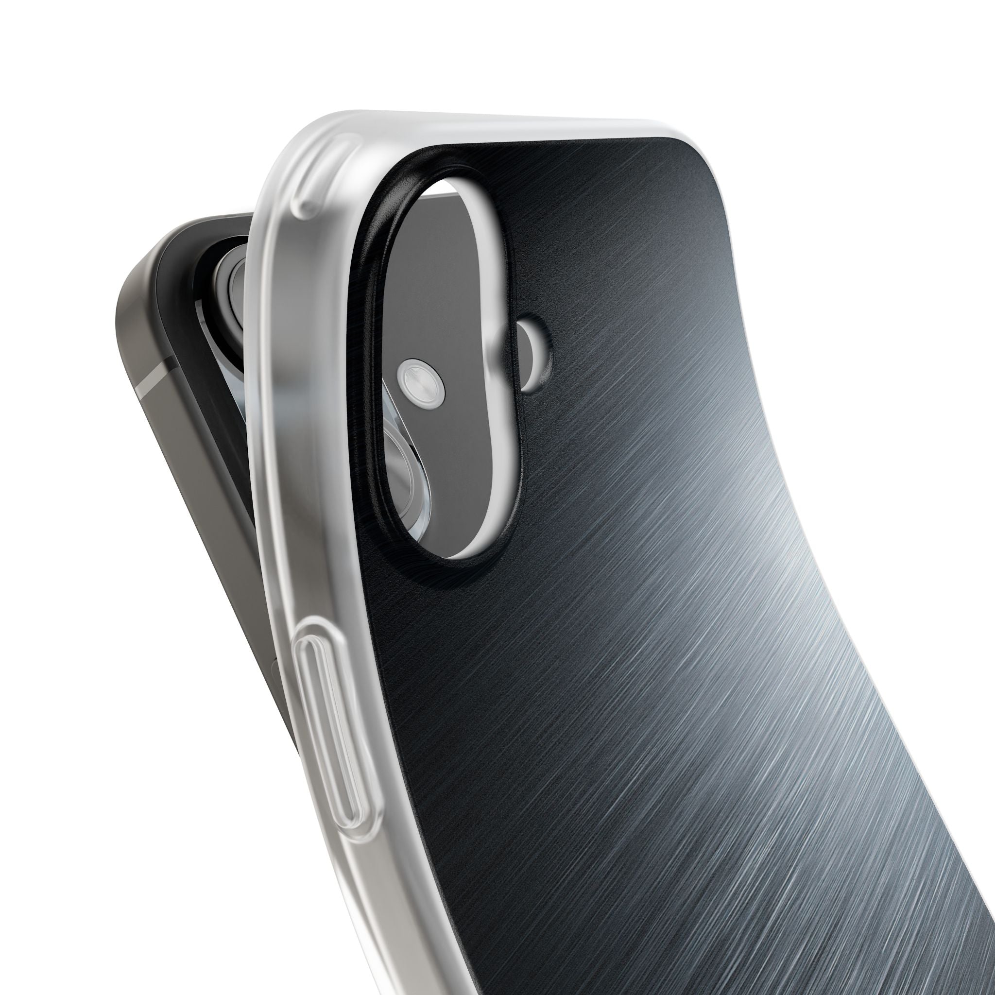 Grey Lite Phone Case for iPhone - Charcoal Brushed Steel