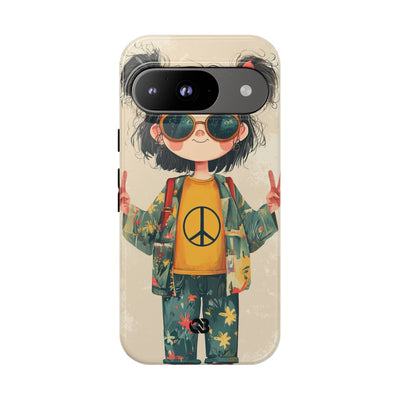 Retro Peace Girl · Coque de téléphone Tough pour Google Pixel