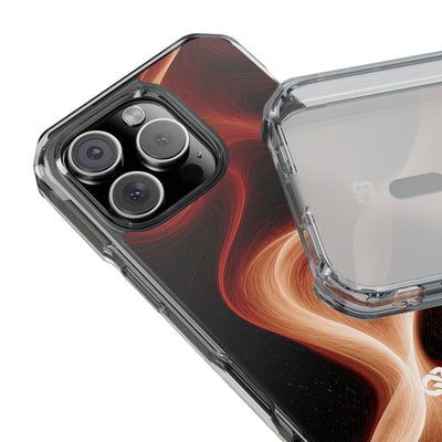 Solar Ember Flow · Clear Impact Magnetic Phone Case for iPhone · Orange