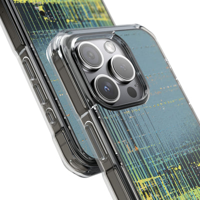 Acid Raster Circuit · Clear Impact Magnetic Phone Case for iPhone · Teal