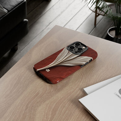 Carved Ivory Plume · Tough Phone Case for iPhone · Red