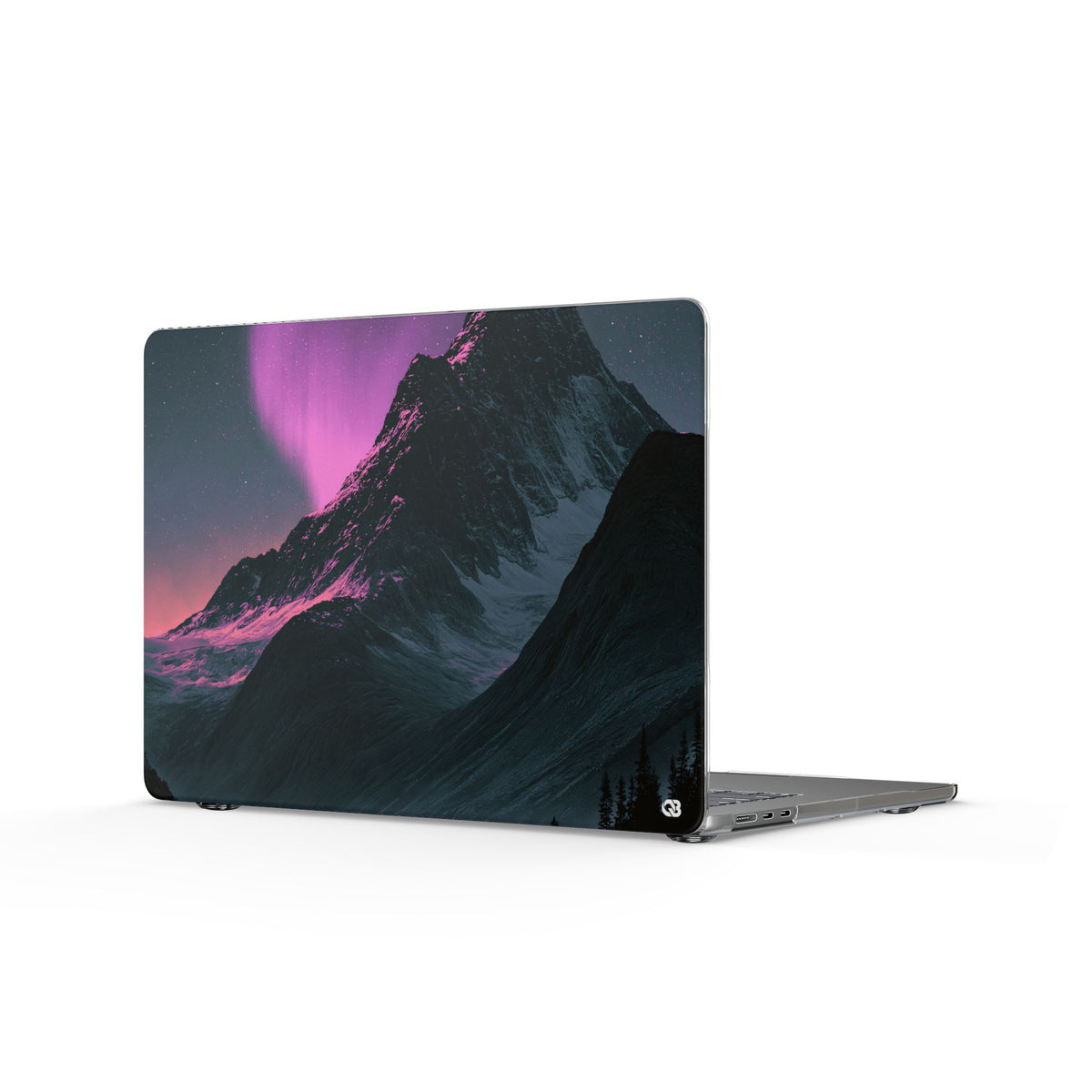 Arctic Aurora Summit · Clear Hard Case for MacBook · Black