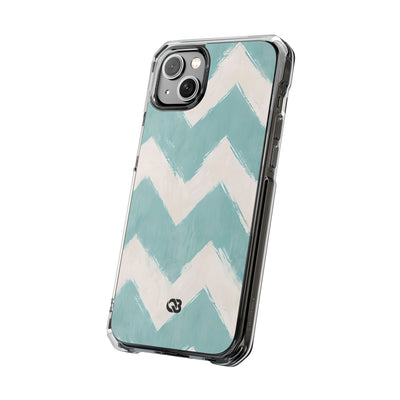 Teal Painted Chevron · Impact Coque de téléphone pour iPhone · Magsafe