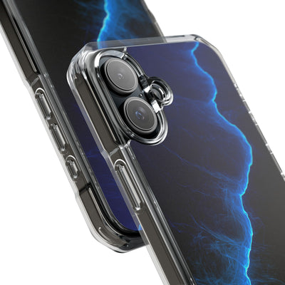 Electric Azure Drift · Clear Impact Magnetic Phone Case for iPhone · Blue