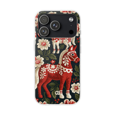 Nordic Dala Meadow · Lite Phone Case for iPhone ·  Red