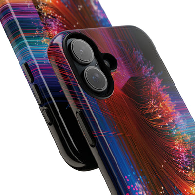 Black Tough Phone Case for iPhone - Cyber Optic Streak