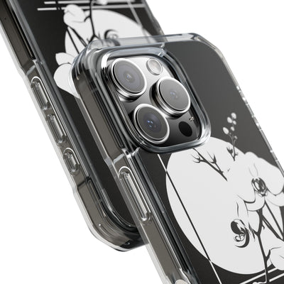 Nocturne Orchid Bloom · Clear Impact Magnetic Phone Case for iPhone ·  Black
