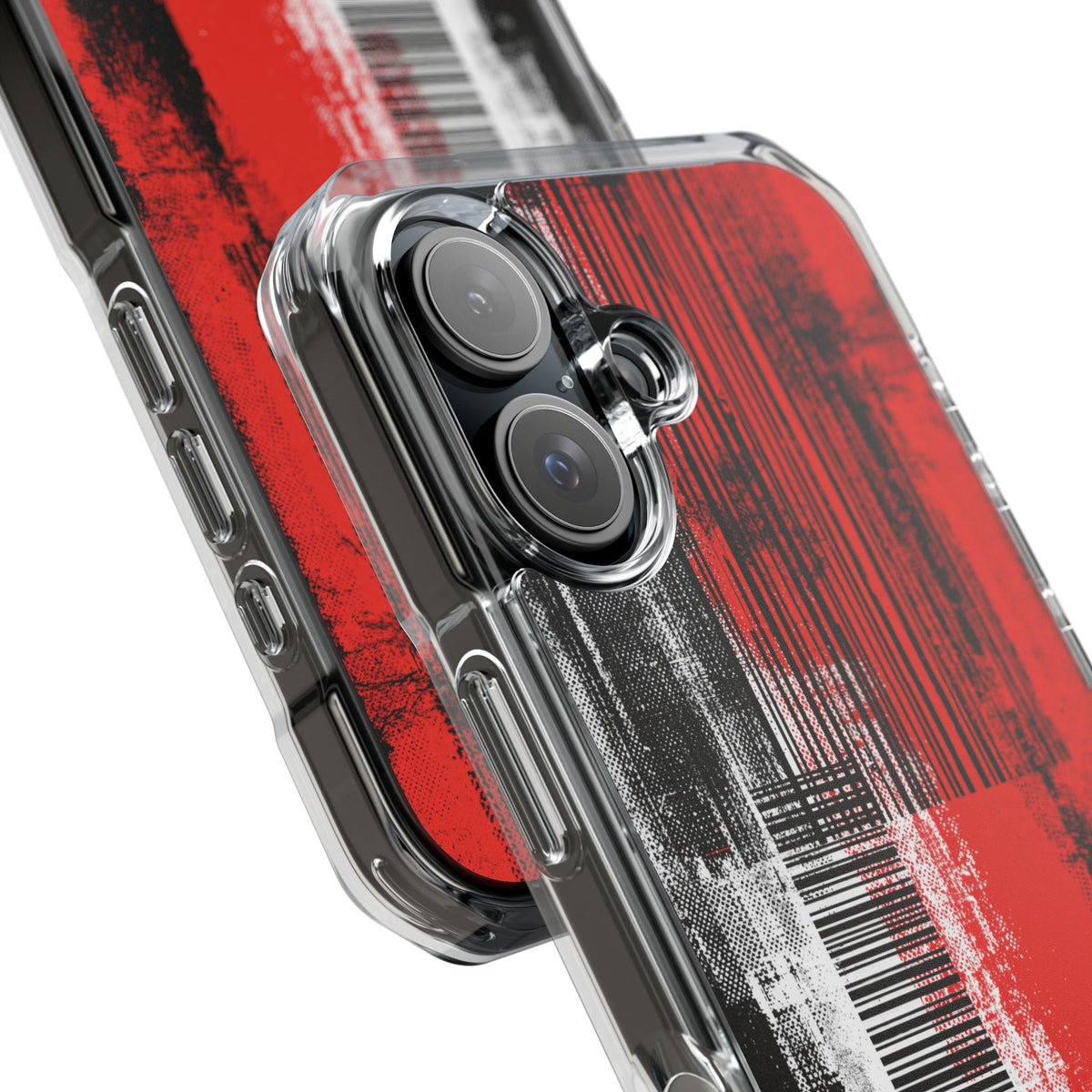 Distorted Barcode · Clear Impact Magnetic Phone Case for iPhone · Black