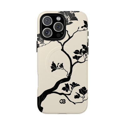 Beige Tough 2.0 Magsafe Phone Case for iPhone - Obsidian Bonsai Silhouette